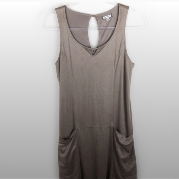 Taupe Soft faux Suede tank dress - Picture 7 of 7